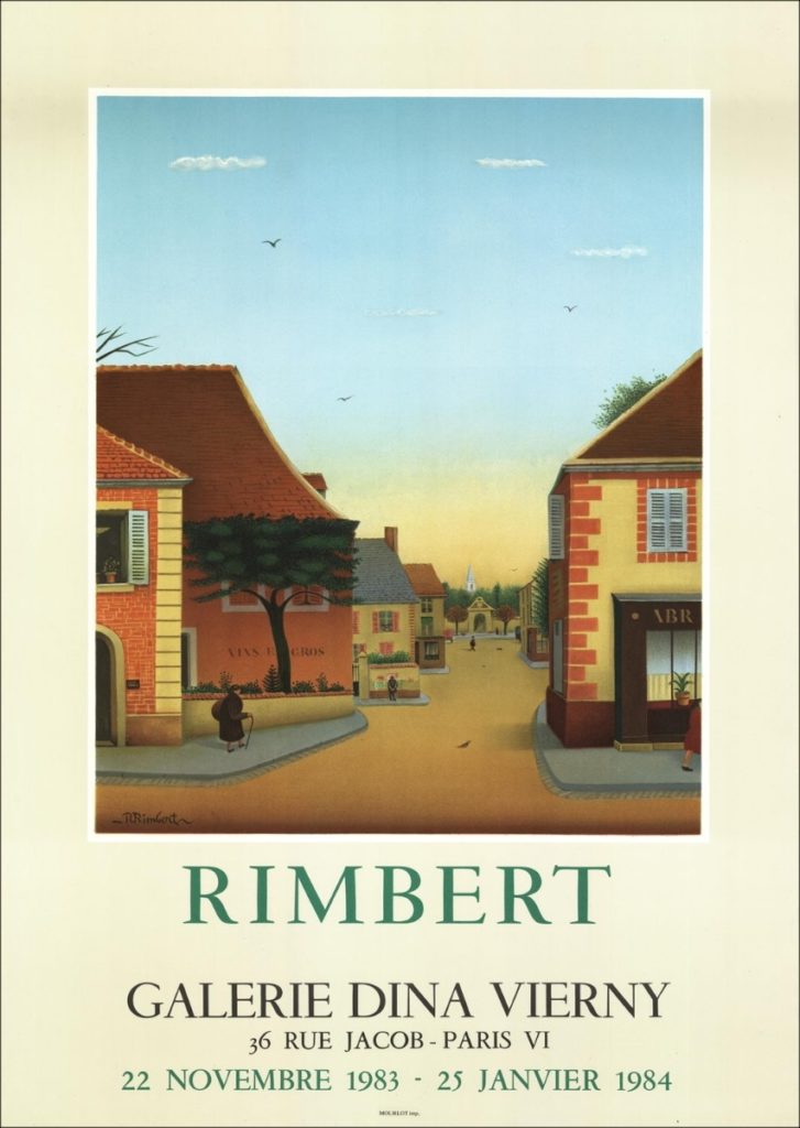 affiche de l'exposition rétrospective René Rimbert à la Galerie Dina Vierny Paris de novembre 1983 à janvier 1984